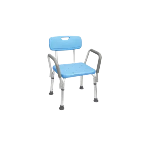 כסא רחצה אלומיניום עם ידיות מובנות – צבע כחול