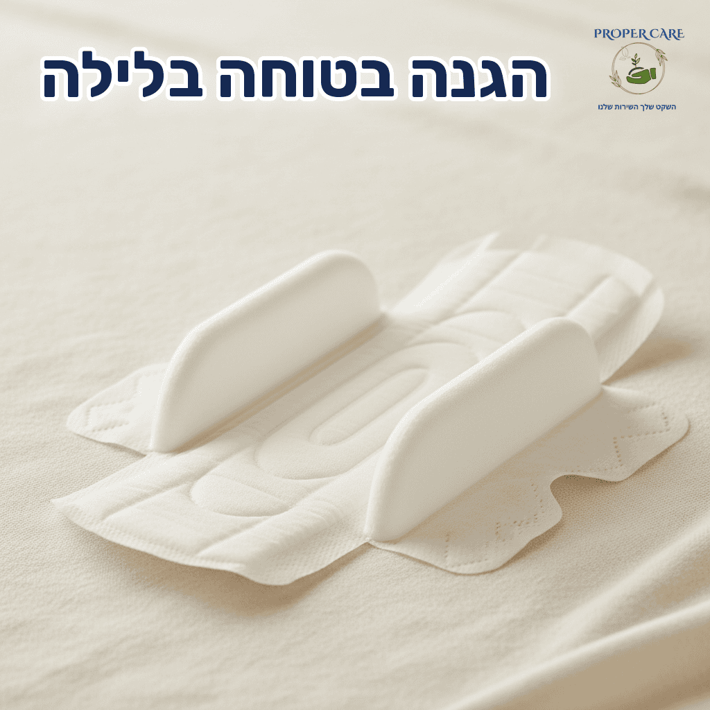פד לילי עם דפנות כפולות וכנפיים רחבות למניעת דליפה