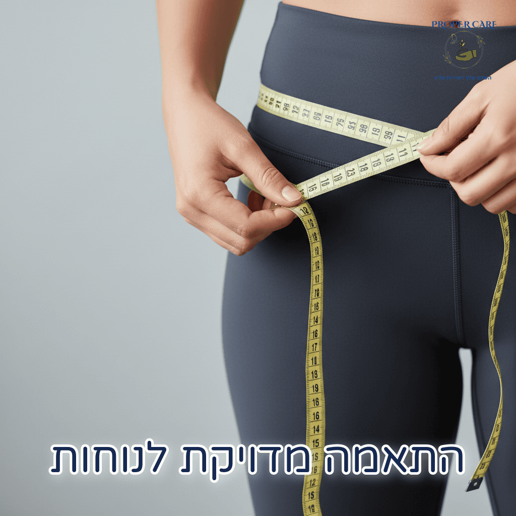 ידיים מודדות היקף אגן במדויק עם סרט מדידה רך