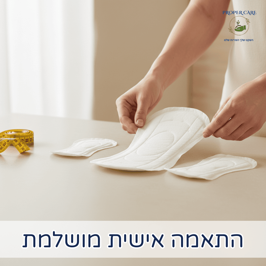 ידיים בוחרות את המידה הנכונה של פד מתוך מספר אפשרויות